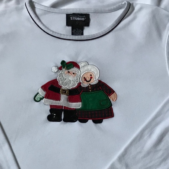 Designers Originals Studio Joy White Christmas Long Sleeves T-shirt Size Large - Picture 6 of 8